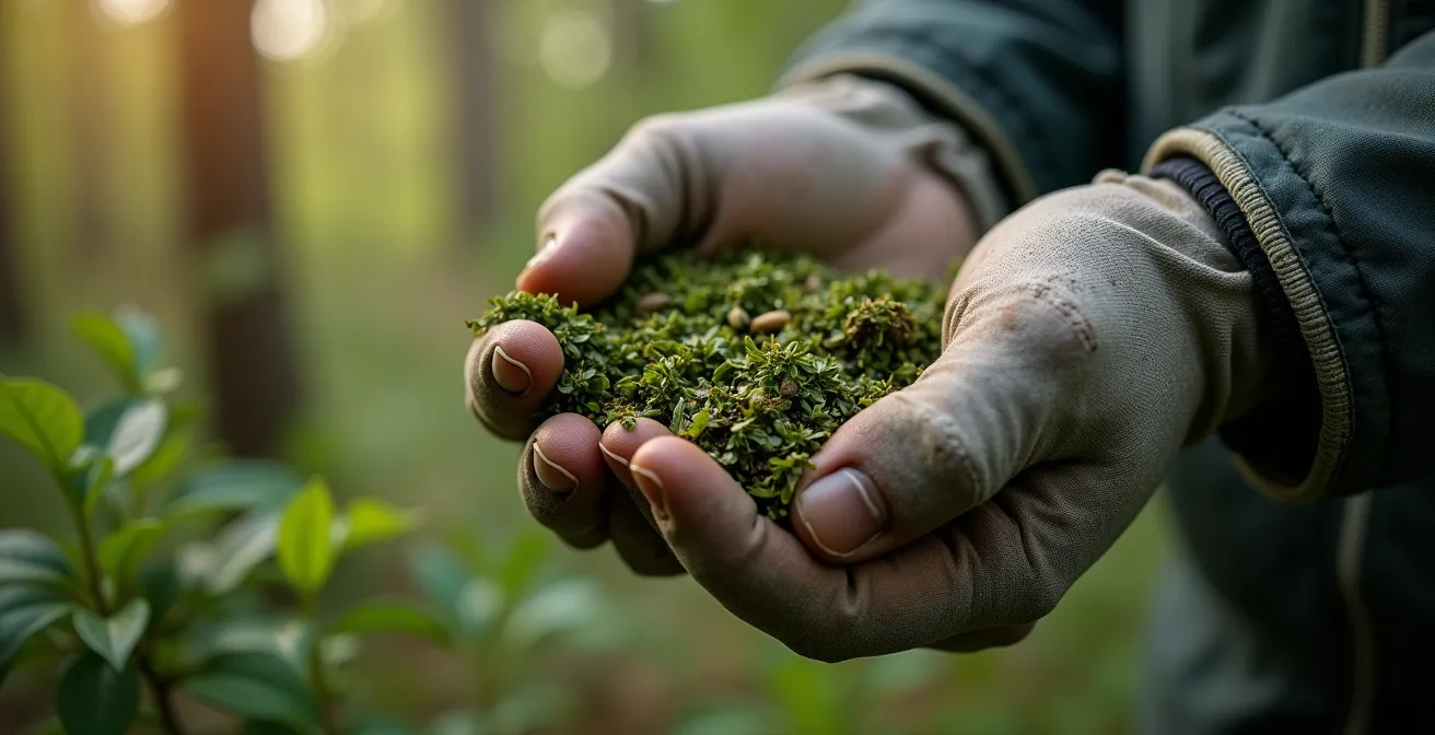 Forêt boréale québécoise montrant des pratiques de cueillette durable